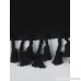 XUERRY Womens Chiffon Tassel Stylish Swimsuit Bikini Loose Beach Cover up Black B0795SPCDV